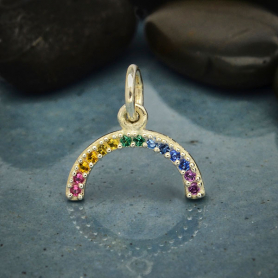 Silver Rainbow Charm with Nano Gems -12mm DISCONTINUED