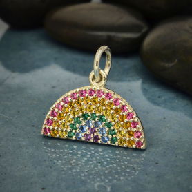 Silver Rainbow Charm with Nano Gem Crystals DISCONTINUED