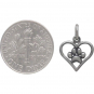 Sterling Silver Openwork Heart Charm with Paw Print