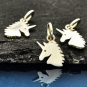 Sterling Silver Unicorn Charm - Flat Unicorn Head