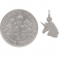 Sterling Silver Unicorn Charm - Flat Unicorn Head