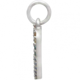 Sterling Silver Rainbow Heart Charm with Nano Gems