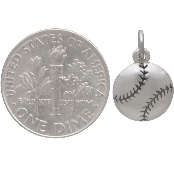 Sterling Silver Baseball Charm