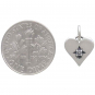 Sterling Silver Heart Charm with Clear Nano Gem 14x10mm