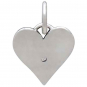 Sterling Silver Heart Charm with Clear Nano Gem 14x10mm