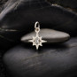 Sterling Silver 8 Point Star Charm with Nano Gem