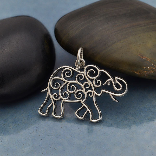Details about   ~~New Sterling Silver Elephant Pendant/Charm~ Lucky Elephant~Powerful Style! 