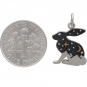 Sterling Silver Hare Charm with Bronze Star and Moon