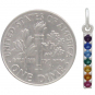 Sterling Silver Rainbow Bar Charm with Nano Gems