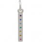 Sterling Silver Rainbow Bar Charm with Nano Gems