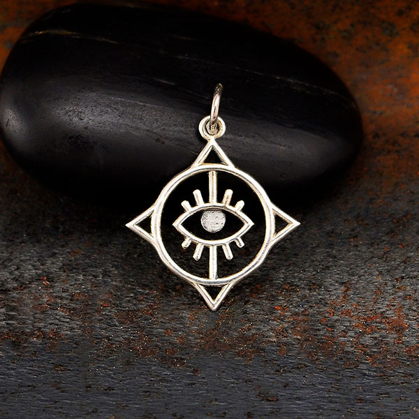 Evil Eye Necklace Evil Eye Protection Charm Evil Eye Charm Talisman Charm Amulet Charm Sterling Silver Evil Eye Pendant