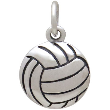  Sterling Silver Volleyball Charm 16x10mm