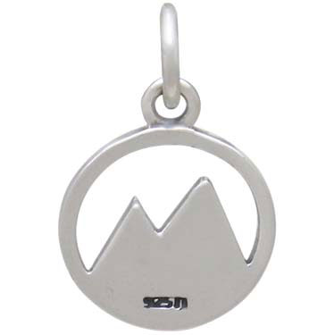 Sterling Silver Snow Capped Mountain Charm 16x10mm