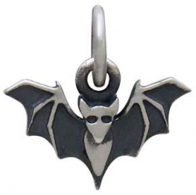 Sterling Silver Mini Bat Charm 12x12mm
