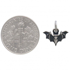Sterling Silver Mini Bat Charm 12x12mm