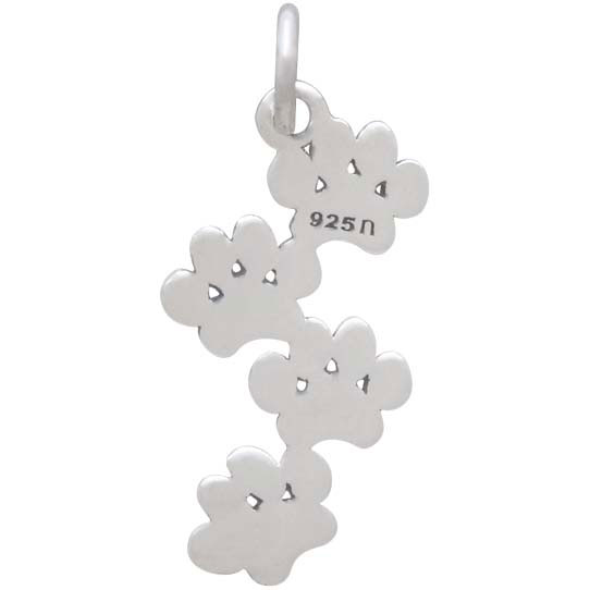 Sterling Silver Stacked Puffy Paw Charm 