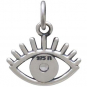 Sterling Silver Evil Eye Charm with Nano Gem 14x13mm