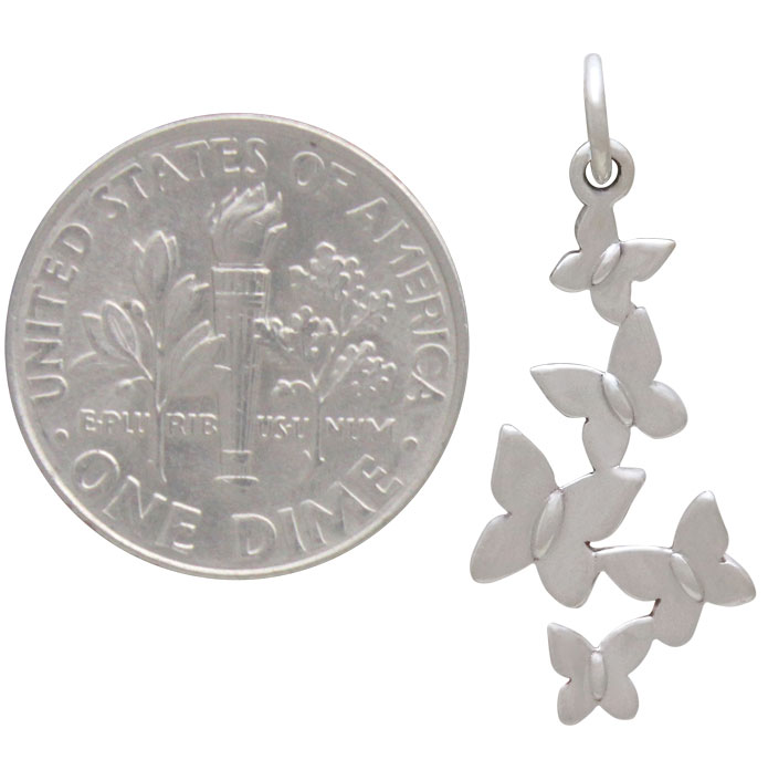 Sterling Silver Butterfly Cluster Charm