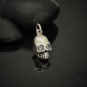 Sterling Silver Skull Charm with Nano Gem Eyes 