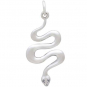 Sterling Silver Snake Charm with Nano Gem Eyes 30x13mm