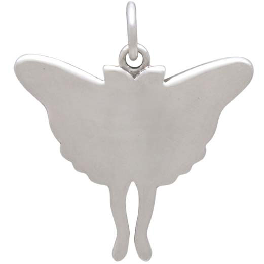 Sterling Silver Luna Moth Charm with Bronze Moons 22x20mm