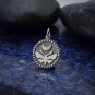 Sterling Silver Moth Charm with Bronze Moon and Dots 21x15mm