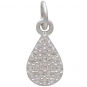 Sterling Silver Clear Crystal Teardrop Charm