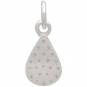 Sterling Silver Clear Crystal Teardrop Charm