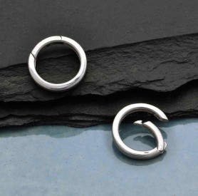 Round Silver Removable Charm Holder Link 2x13mm