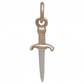Mixed Metal Mini Dagger Charm 18x6mm