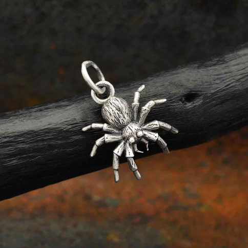Sterling Silver Spider Charm 17x12mm