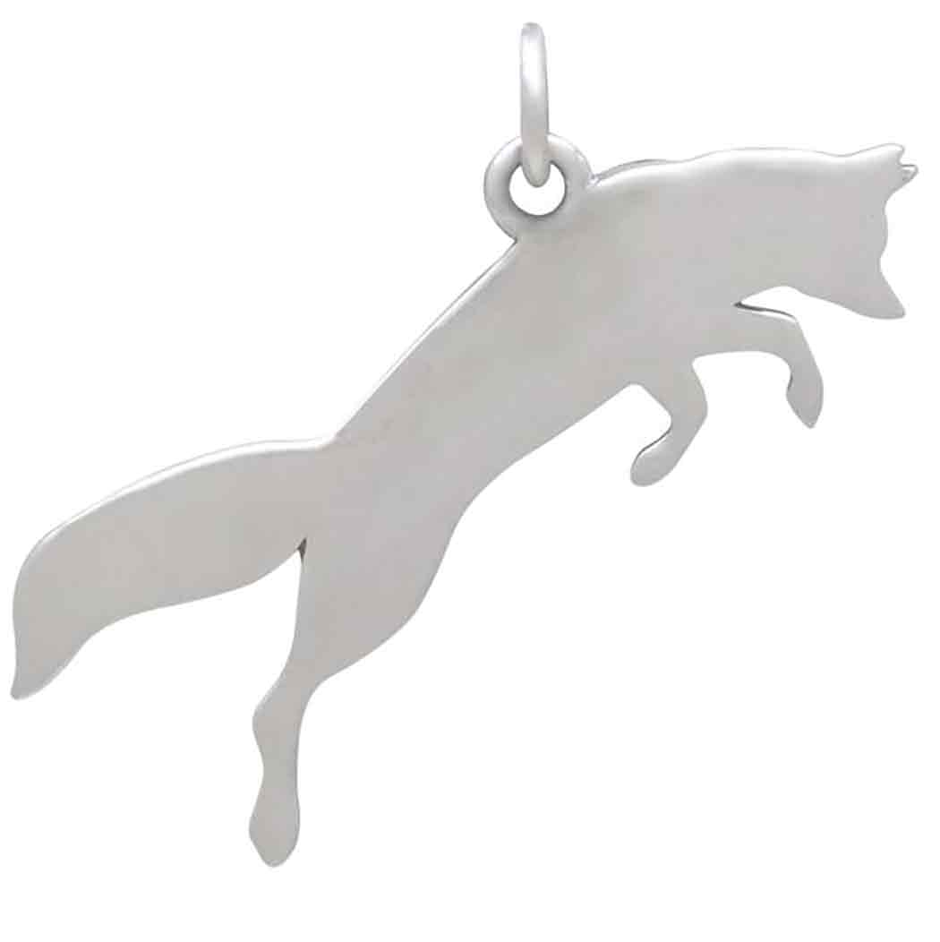 Silver Fox Charm with Bronze Star and Moon 23x28mm