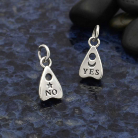 Sterling Silver Reversible Yes No Ouija Charm 14x6mm