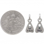 Sterling Silver Reversible Yes No Ouija Charm 14x6mm