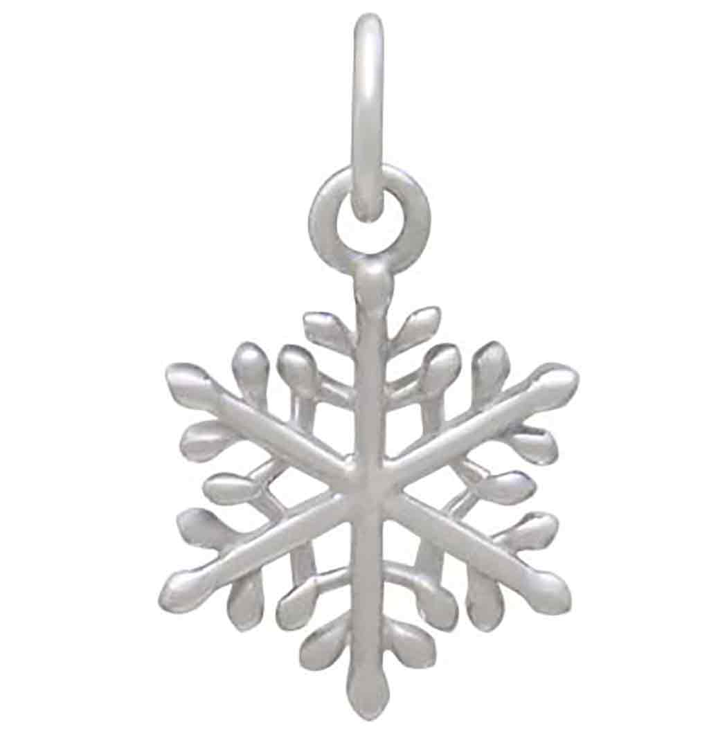Sterling Silver Winter Snowflake Charm 17x10mm
