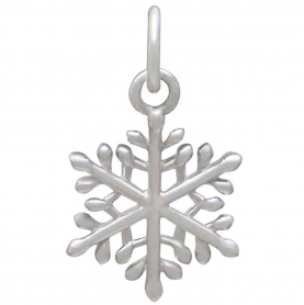 Sterling Silver Winter Snowflake Charm 17x10mm