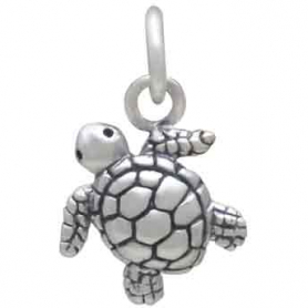 Sterling Silver Baby Sea Turtle Charm 14x9mm