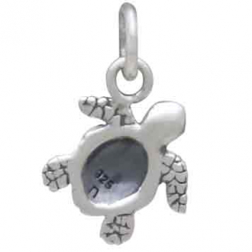 Sterling Silver Baby Sea Turtle Charm 14x9mm