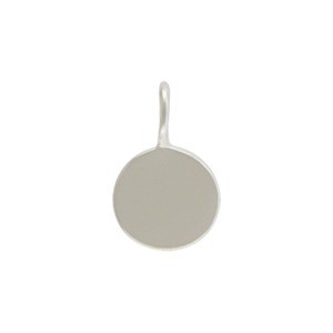 Sterling Silver Round Stamping Blank Charm 13x8mm