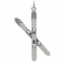 Sterling Silver Skis Pendant Front View