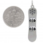 Sterling Silver Snowboard Pendant with Dime
