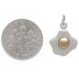 Sterling Silver Fried Egg Charm with Bronze Yolk with Dime