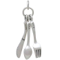 Sterling Silver Knife Spoon and Fork Charm Back View