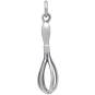 Sterling Silver Whisk Charm Front View