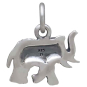 Sterling Silver Tiny Elephant Charm Back View