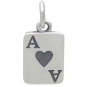 Sterling Silver Ace of Hearts Playing Card Charm front