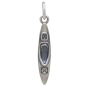 Sterling Silver Small Kayak Charm 23x4mm front view