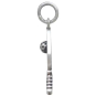 Sterling Silver Pickleball Paddle and Ball Charm 22x9mm side view