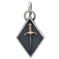 Mixed Metal Sword Shadow Box Charm Front View