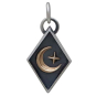 Mixed Metal Star and Moon Shadow Box Charm Front View